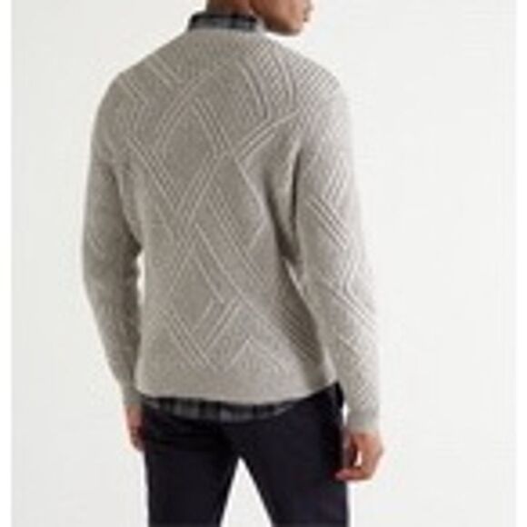 Peter Millar NWT Chalet Textured Wool Blend Crewneck Sweater in Gray Size L - Picture 4 of 10